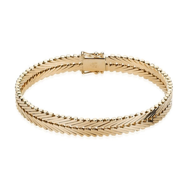 BNH Geneve armbånd i 14 kt guld, 1 eller 2 rækker, 18,5–21 cm